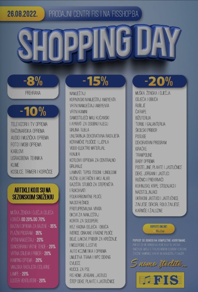 Shopping Day U Fis-u: Odlični Popusti Na Kompletnu Ponudu | Viteški.ba