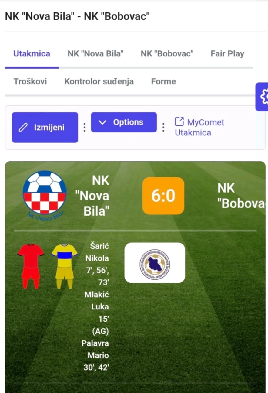 Nova Bila ostvarila uvjerljivu pobjedu protiv Bobovca, lider Elektrobosna slavi u drugom kolu