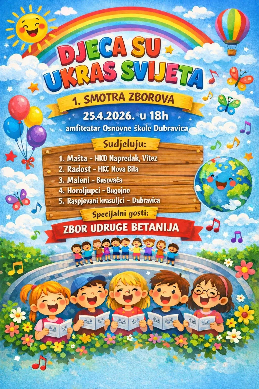 Prva smotra dječjih zborova u OŠ 'Dubravica' povodom Dana općine Vitez