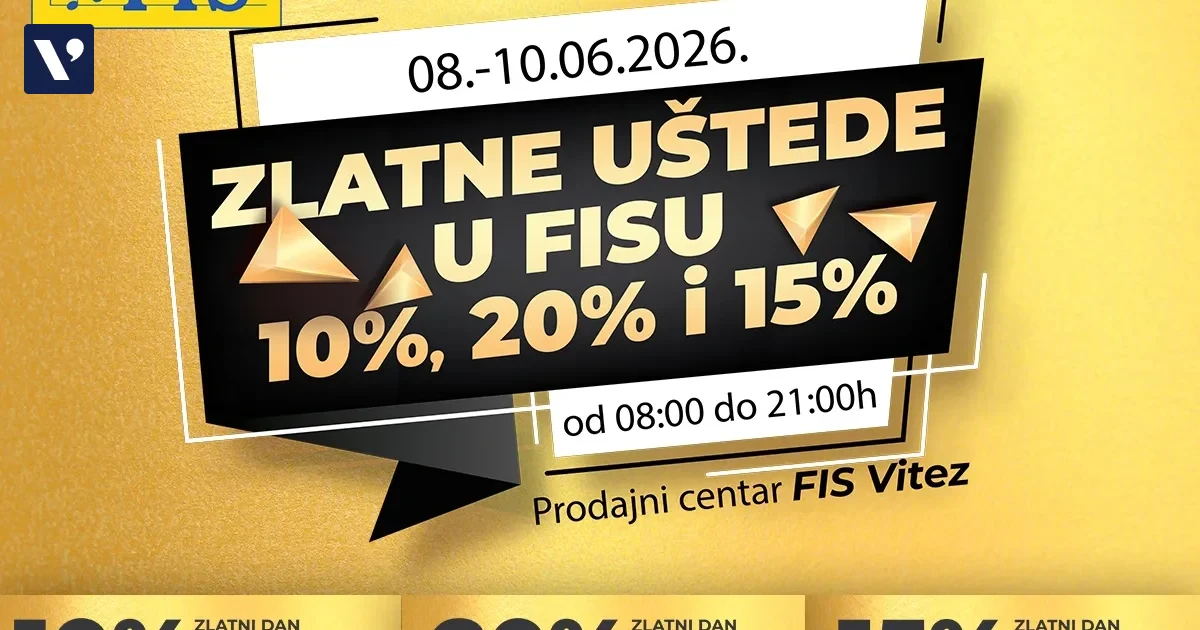 FIS u Vitezu organizira akciju 'Zlatne uštede' od 8. do 10. lipnja - povezana fotografija