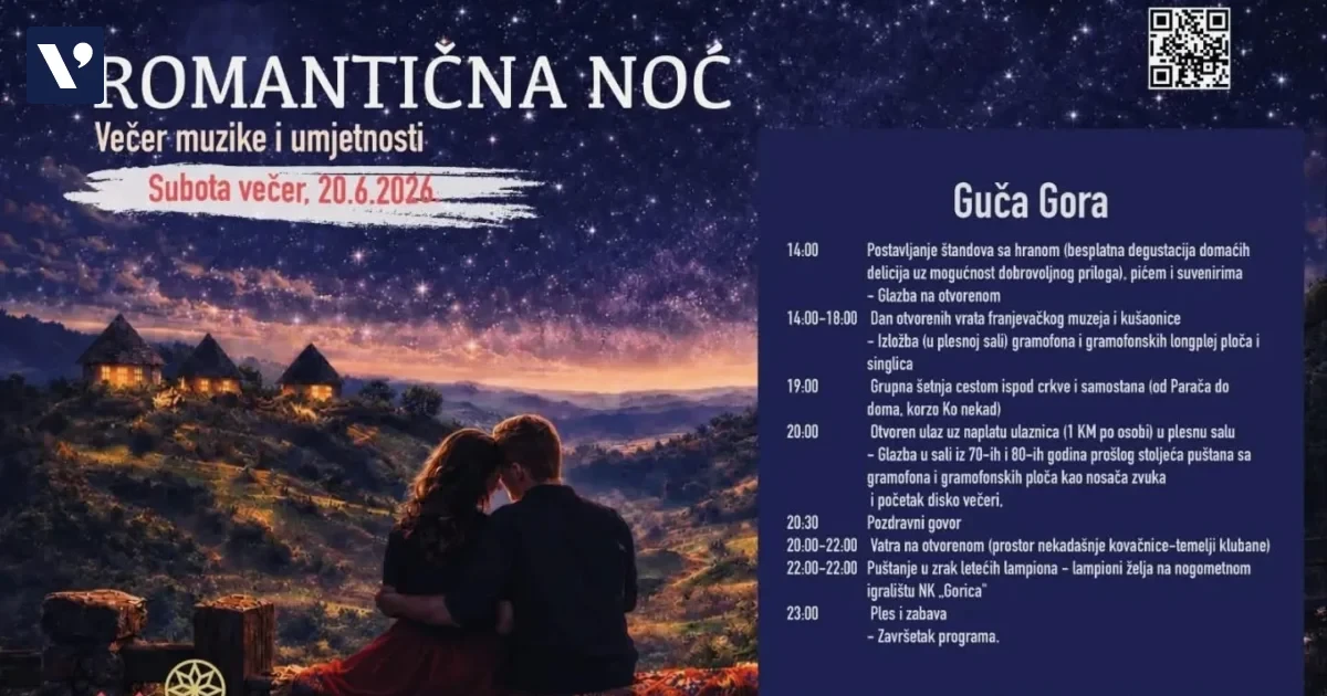 Prva 'Romantična noć' u Gučoj Gori: Večer glazbe, umjetnosti i tradicije 20. lipnja 2026. - povezana fotografija